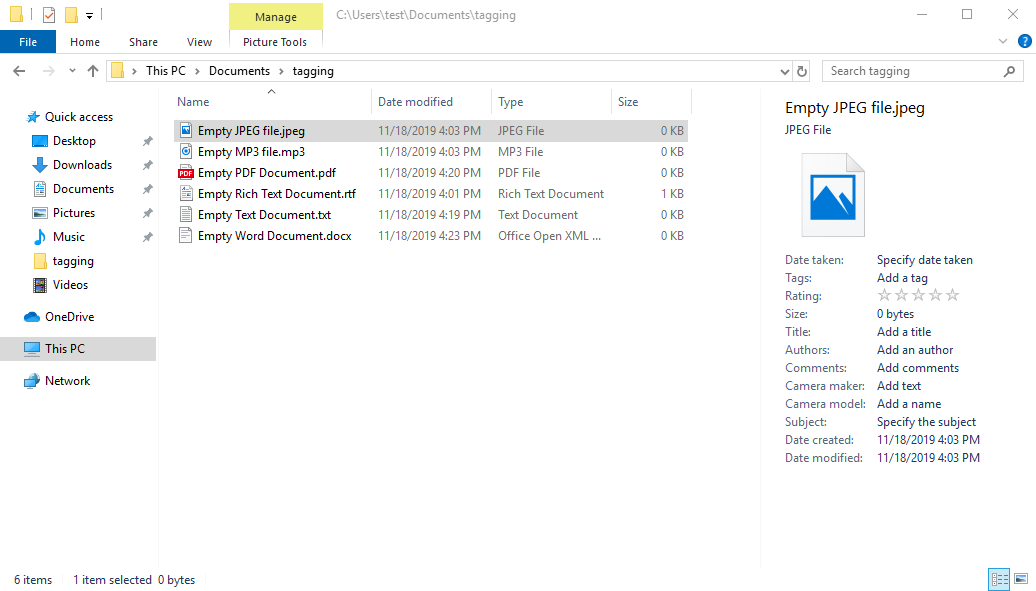 Tagging Files With Windows 10